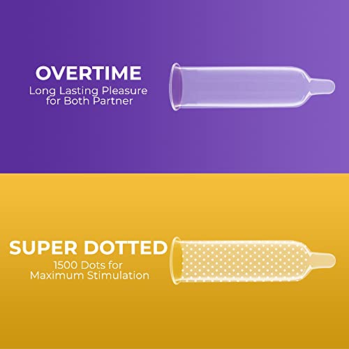 Nottyboy Non Flavored 50 Pack Variety Condom - Superior Comfort, Softer Latex (Ribs, Dots, Overtime, Regular, Smooth, Extra Thin, Snug Fit) #TOP2