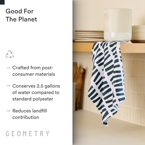 GEOMETRY Kitchen Tea Towels - Quick Dry Microfiber Dish Towels for Kitchen Linework, 18" x 30" 2 Pack by GEOMETRY - Image 3