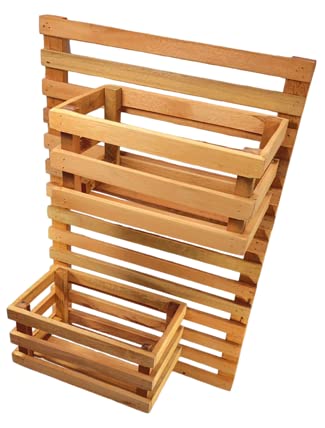 Jardim Vertical 60 x 40 Painel Madeira 2 Cachepots 24x17