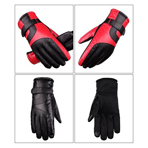 Luvas De Inverno Para Homens, Luva De Couro De Couro Pu