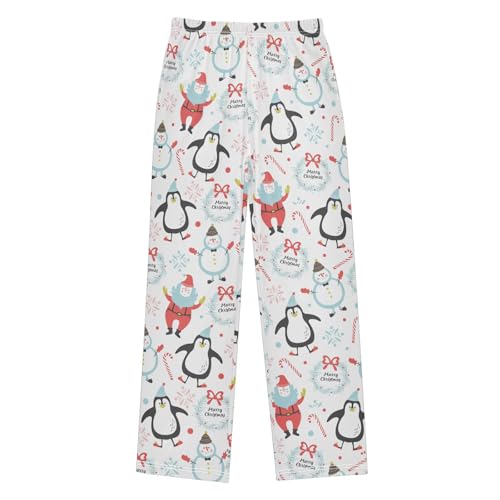 Boys' Pants Christmas Santa Snowman Penguin Long Bottoms Jogger Pants Elastic Waist Trousers with Pockets S-XL