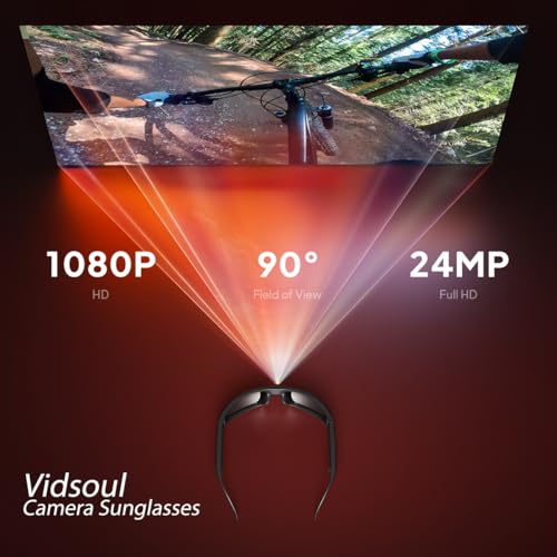 Image of OHO Ultra-Thin Lightweight Sports Camera Sunglasses, 24MP Camera, 1080P Video, Water Resistant UV400 Lens