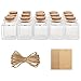 Belle Vous Mini Botellas de Cristal con Tapas de Corcho, Etiqueta y Cordel (Pack de 15) 50 ml Mini Frascos Cristal Herméticos Cuadrados y Etiquetas para Regalitos Boda, Fiesta, Especias y Mermelada