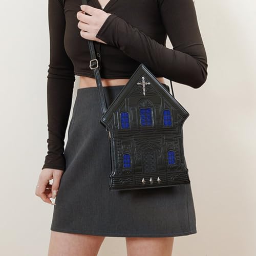 Sac à main en forme de maison 3D en cuir synthétique chic - 3