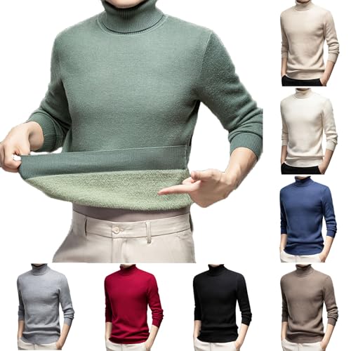 Cambkatl Men's Turtleneck Pullover Sweaters - Winter Fleece Lined Casual Knitted Long Sleeve Thermal Tops2