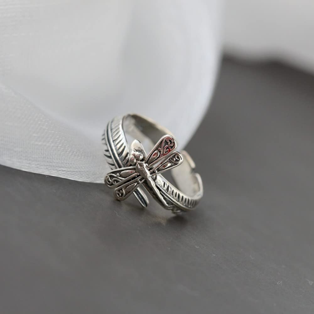 Anneau réglable pour femmes bague ouverte créative libellule - 8