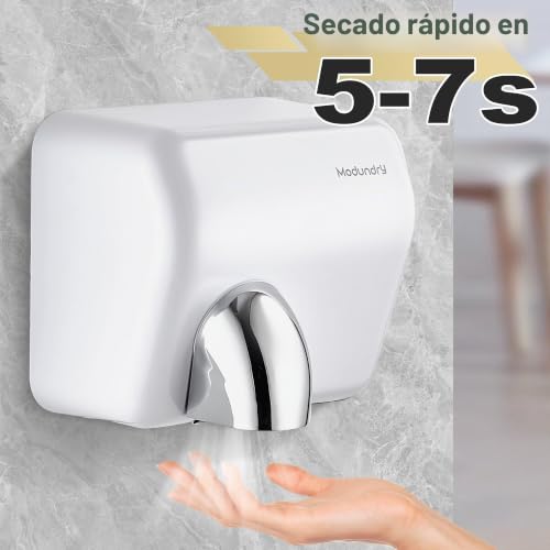 Miniatura 3 de Modundry Secamanos Electrico 5-7 Segundos Para Secar, Secador De Manos Automático Para Baño, Comercial Y Hogar, 2300w Blanco