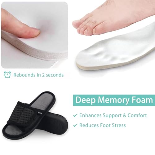 Garonne Men's Adjustable Wrap Open-toe Slippers with Memory Foam, Summer House Shoes for Men4