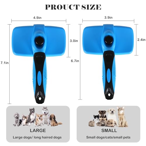 Image of Pet Needle Comb Dog Comb Hair Combiner Dog Hair Comb God Tool for Cat Comb Floating Hair Removal Special Comb for Cat Hair (blue, Small)