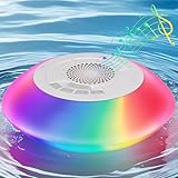 Verdelume Bluetooth Speakers with Colorful Lights - Portable Pool Speaker IPX7 Waterproof Floating with 8 Modes - Built-in Mic HD Stereo Sound Hands-Free Wireless Hot Tub Speaker for Shower Outdoor