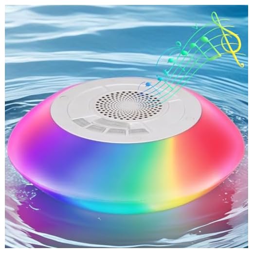 Verdelume Bluetooth Speakers with Colorful Lights - Portable Pool Speaker IPX7 Waterproof Floating with 8 Modes - Built-in Mic HD Stereo Sound Hands-Free Wireless Hot Tub Speaker for Shower Outdoor