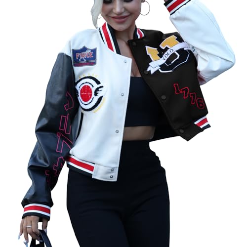 Amazon.com: JJdocvanatic Women's Cropped Casual Jacket Colorblock