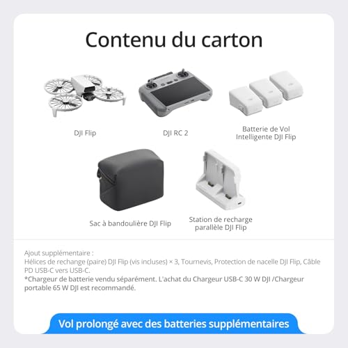 Bundle Fly More DJI Flip (radiocommande RC 2 avec écran), < 249 g