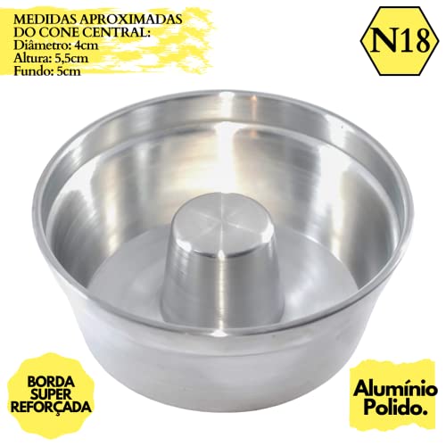 Forma Para Bolo Pudim Nº 18 Assadeira Em Aluminío Com Cone Para Fornos Airfryer Tamanho Bolo Padaria