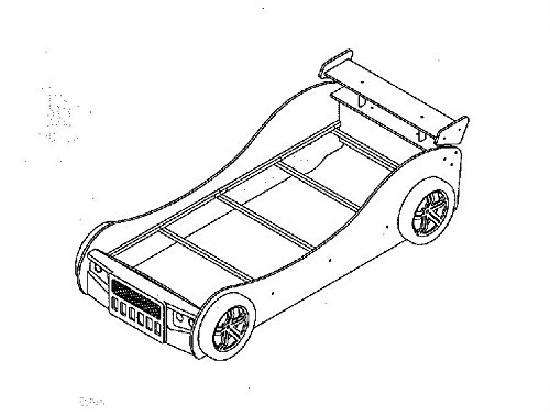 Stella Trading ENERGY Autobett mit LED-Beleuchtung 90 x 200 cm - Aufregendes Auto Kinderbett für kleine Rennfahrer in Rot, Blau oder Schwarz - 105 x 60 x 225 cm (B/H/T)