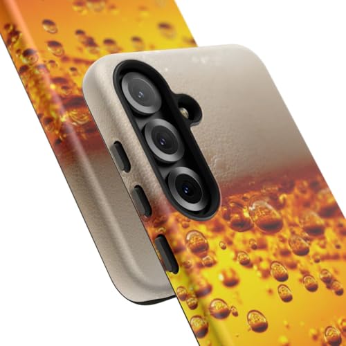 Coque Galaxy S25 Plus protection rigide mate motif Ambre Beer Bubbles couleur or - 2