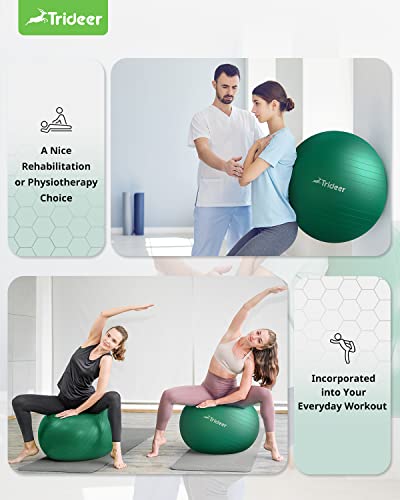 Trideer Exercise Ball For Physical Therapy, Swiss Ball Physio Ball For Rehab Exercises, Workout Fitness Ball For Core Strength, Yoga Ball For Balance & Flexibility #TOP6