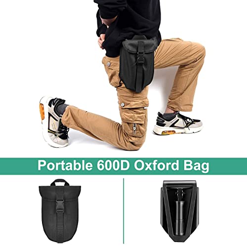 Flyego Folding Shovel Military Shovel Entrenching Tool 23.6 Inch Foldable Camping Shovel High Carbon Steel E-Tool Shovel For Digging, Off-Road, Hiking, Gardening, Backpacking, Car Emergency #TOP6