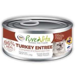 PureVita Grain Free Turkey & Turkey Liver Canned Cat Food 12/5.5oz