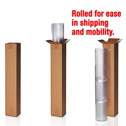 image for Deflecto EconoMat Black Chair Mat, Non-Studded for Hard Floors, Straig