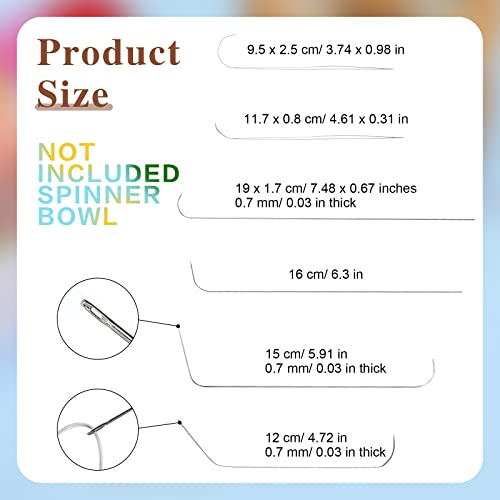 Juinte 6 Sizes Large Eye Curved Beading Needles, Stainless Bead Needle For Bead Spinner, Bead Spinner Needles For Waist Beads Bracelet Necklace Making (6 Pcs) #TOP1