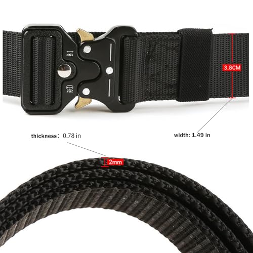 Tactical Military Belt, Heavy-Duty Quick-Release Metal Buckle, Nylon Web Belt with Zinc Alloy Buckle4