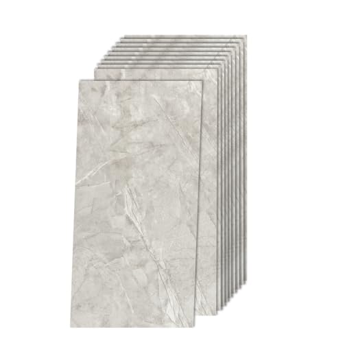 Decoroom Tile Stickers Grey 60x30cm/10pcs,Marble Self Adhesive Wall Tiles Waterproof,Peel and Stick on Wall for Bathroom Kitchen Splashback