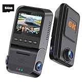 YEECORE 6K 3 Channel Dash Cam, Front and Inside, Left Right Dash Camera for Cars, Built-in 5.8GHz WiFi 6, GPS, IR Night Vision Car Camera, G-Sensor, Parking Mode, Support 1TB Max, Included 64GB Card