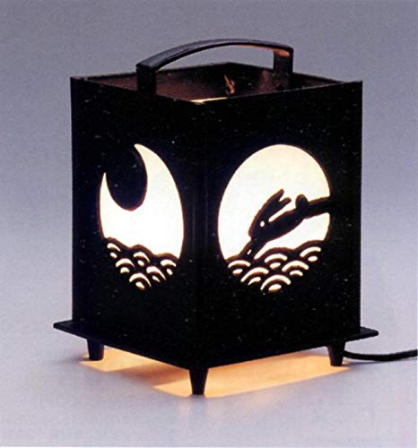 【置行灯】波にうさぎ 紙箱入 電装付 鋳鉄製 高岡銅器 楽天市場】贈答 ギフト 置行灯 波にうさぎ 紙箱入 電装付 鋳鉄製 高岡