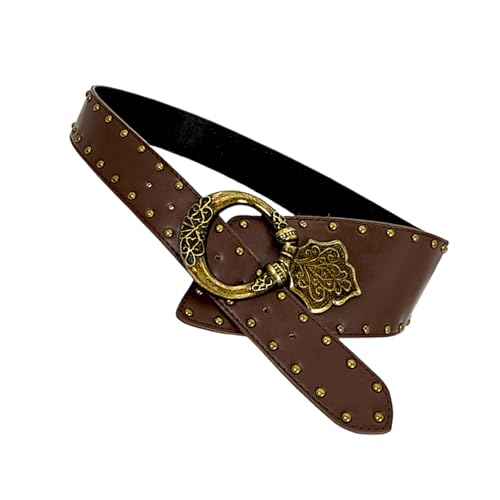 Rivet Studded PU Corset Adjustable Waistband Wide Belt Women Men Cincher Cool Waistband Punk Styles Waist Decoration