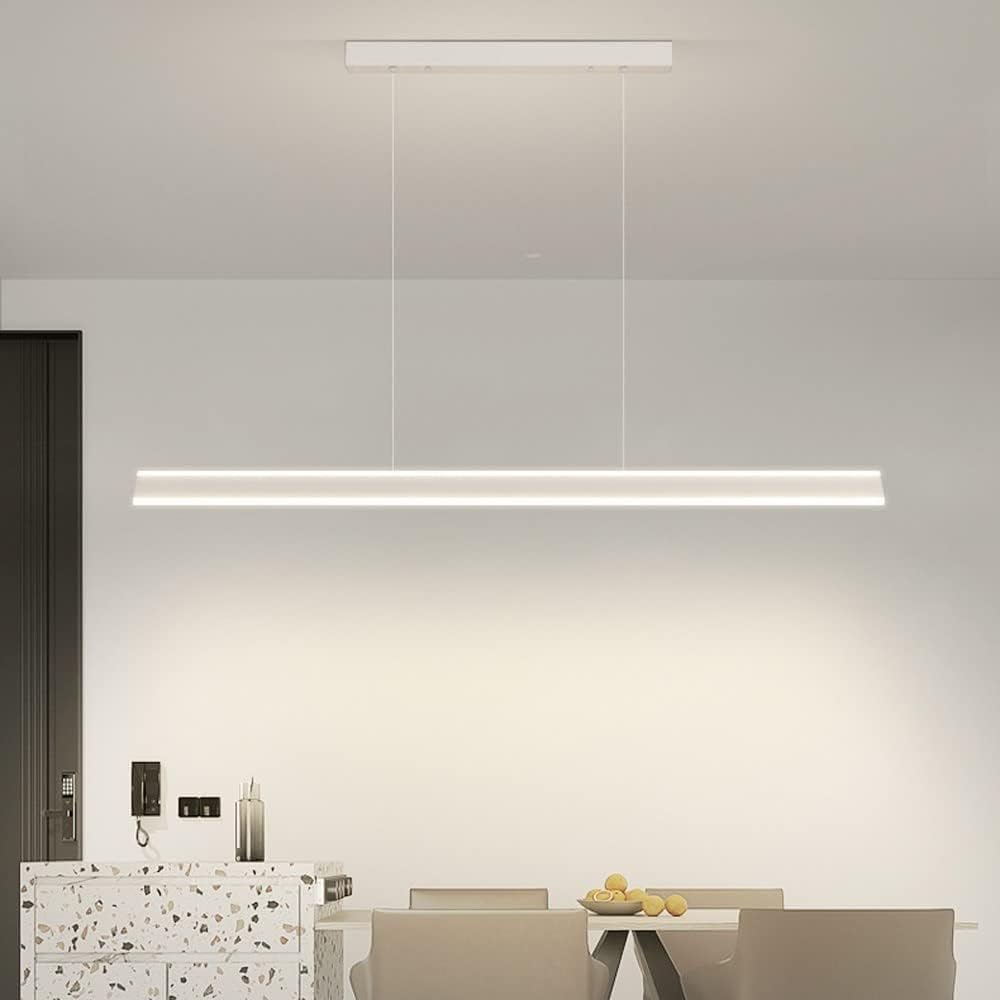 Kitchen Faucet LED Linear Pendant Light Minimalist Island Chandelier, 47.2" 60W Hanging Lamp Table Fixture, Bedroom Dining RoomChandeliers,Pendant Lighting Ceiling