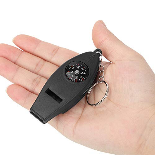 Apito, Andoer Multifuncional 4 em 1 Safety Whistle Compass Termômetro Lupa com Chaveiro Kits de sobr