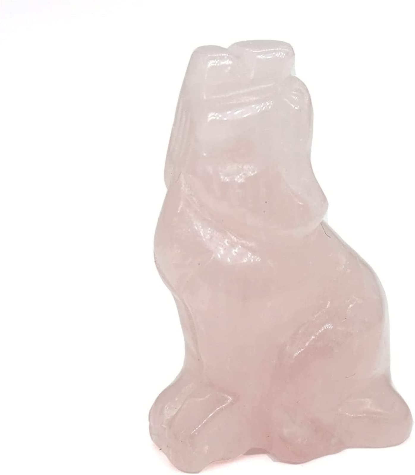 Estatua de búho de cuarzo rosa JCAKES figura de cristal curativo natural para decoración