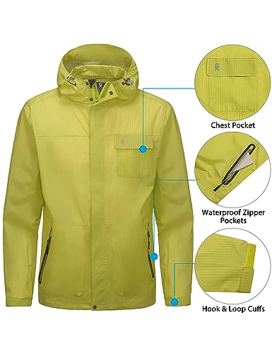 Image of Little Donkey Andy Men's Waterproof Rain Jacket Coat, Lightweight Raincoat Windbreaker with Hood for Golf Hiking, UPF 30