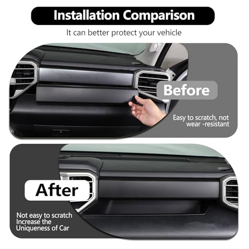 Car Center Control Dashboard Panel Strips Trim Compatible with Toyot@ Tundra/Sequoia 2022-2025 Central Control Panel Protective Cover Decoration Accessories (Matt Black) by HAPPYHORSE - Used condition - Image 6