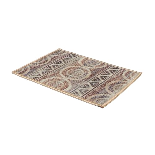 Image of HUES & SHADES Coir Door Mat for Outdoor Entrance - [37 x 57 cm] | Natural Coconut Fiber Brush Mat for Shoes Cleaning, Heavy Duty Non-Slip Doormat for Front Porch, Patio, Entryway (Retro Burst)