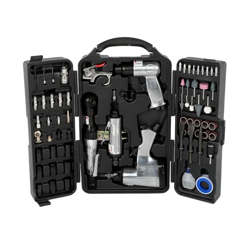 S.Walt 71-Piece Air Tool Kit, 1/2' Impact Wrench, 150mm Hammer, 1/4' Die Grinder, Ratchet Wrench, Air Compressor Tools with Full Accessories for Mechanics