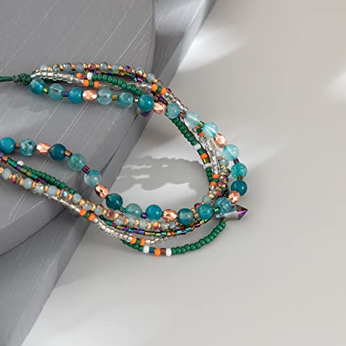 Boho Anklet Braided Beaded Ankle Bracelets for Women Beach Summer Plus Size Adjustable Draw String for Women3