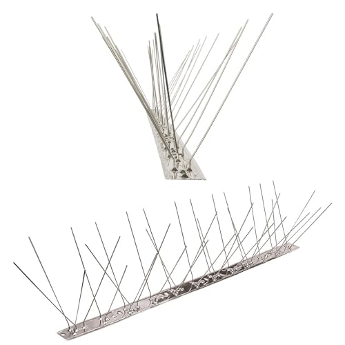 Pestsystems Vogelafweer, premium duivenspikes, 1 meter, 3 rijen op V2A-flexlijst, hoogwaardige oplossing, effectief voor duivenafweer, vogelverschrikker, roestvrij staal, spikes, balkon, dak, raam