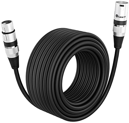 Gearit Xlr To Xlr Microphone Cable (50 Feet) Xlr Male To Female Mic Cable 3-Pin Balanced Shielded Xlr Cable For Mic Mixer, Recording Studio, Podcast - Black, 50Ft #TOP7