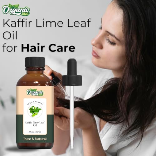 Image of Organic Zing Kaffir Lime Leaf (Citrus Hystrix) Oil | Pure & Natural Essential Oil for Skincare, Hair Care, Aroma and Diffusers- 30ml /1.01fl oz