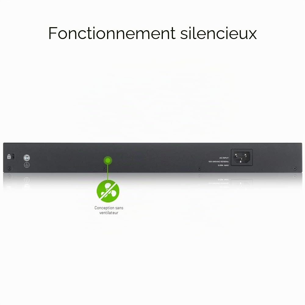 Zyxel Switch Ethernet intelligent administrable, 24 ports Gigabit, 4 slots SFP+ 10G et mode Cloud hybride [XGS1930-28]