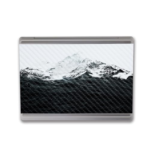 Image of MightySkins Carbon Fiber Skin Compatible with Microsoft Surface Laptop Go 3 (2023) Full Wrap Kit - Mountain Waves | Protective Durable Textured Carbon Fiber Finish | Made in The USA