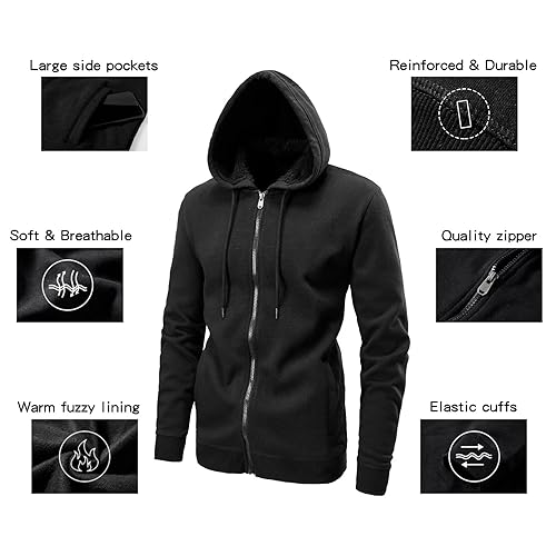 Image of OHSNMAKSL Hoodies for Men sherpa Warm Fleece Hoodie Jacket Sweatshirt Full Zip Sport Workout Coats