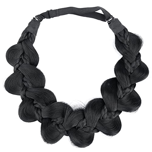 Gledola Bridal Hair Accessories Wide Kinky Fishtail Plaited Braids Headband Braided Synthetic Hair Elastic Stretch