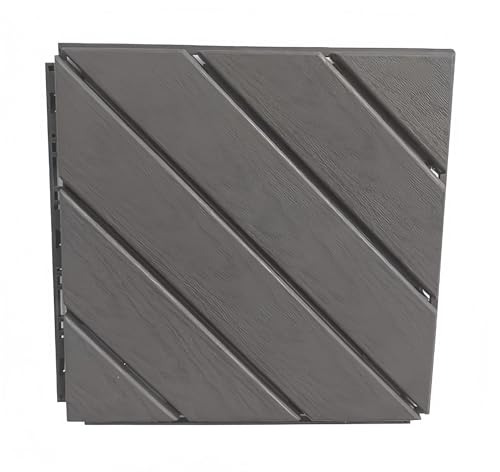 DUANLVLF 屋外ウッドデッキ PP 素材床材(環境に優しい・ホルムアルデヒド不使用・無臭)滑りにくく手入れ簡単、DIY 自由組み合わせ(釘/接着剤不要・地面無傷)、設置簡単・メンテナンス不要、パティオ/バルコニー/テラス/室内用(Light gray