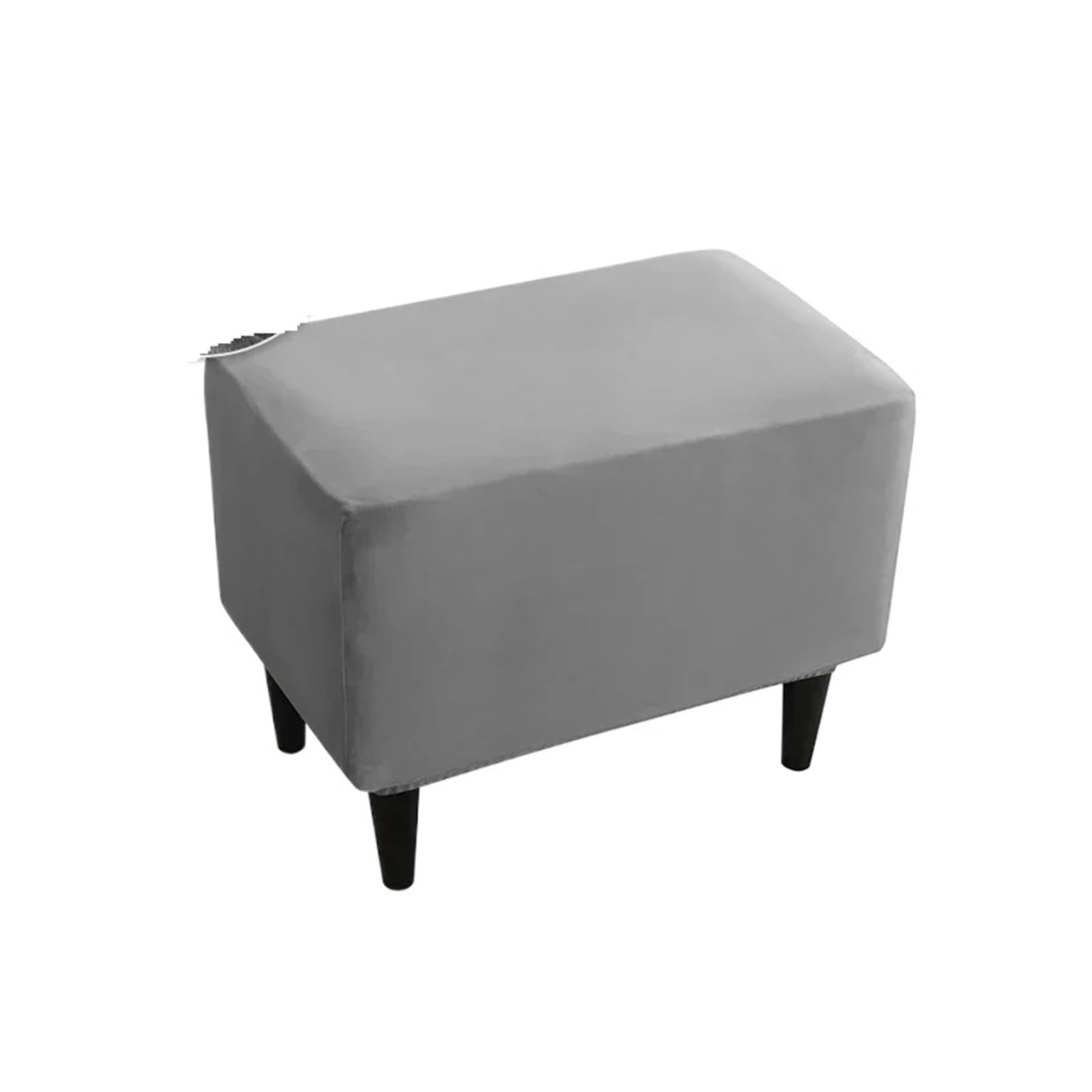 GCYEIDMA Wing Chair Slipcover Wing Chair Cover Stretch Elastic Wingback Sofa Covers Soild Color Armchair Slipcovers with Seat Cushion Slipcover(Grey Footstool Cover)