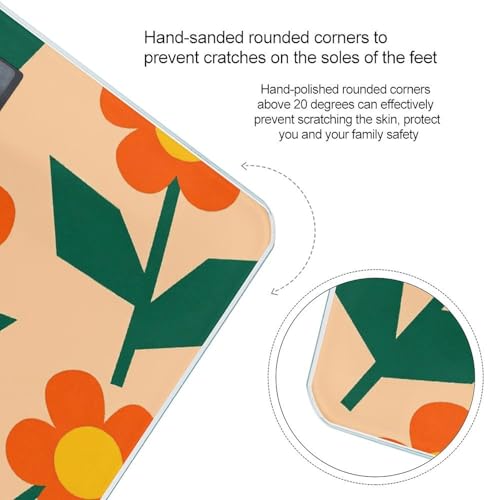 Báscula Digital Floral Naranja con Pantalla LCD Grande miniatura 4