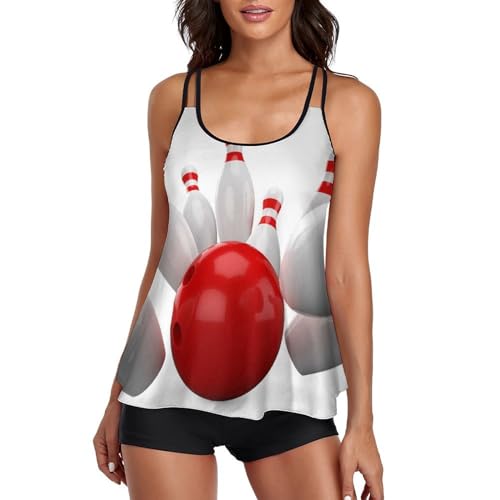Maillot de bain tankini rouge masquant les rondeurs avec robe de plage