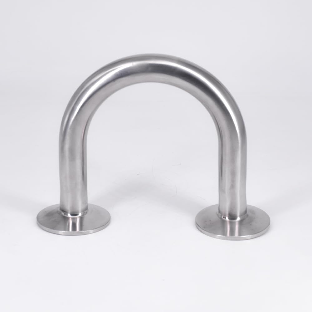Tubería de 45 mm, 1,75" de diámetro exterior, 2", abrazadera triple en forma de U, curva de 180 grados, acero inoxidable SUS 304, divisor for elaboración casera